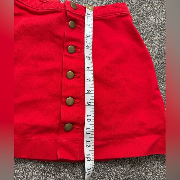 American Apparel Button Down red Jean mini Skirt - Picture 6 of 6